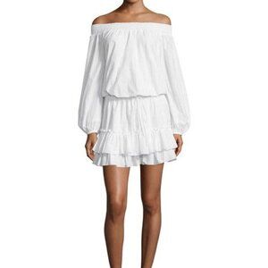 NWT Elizabeth & James White Off-Shoulder Ruffle Kenji Dress